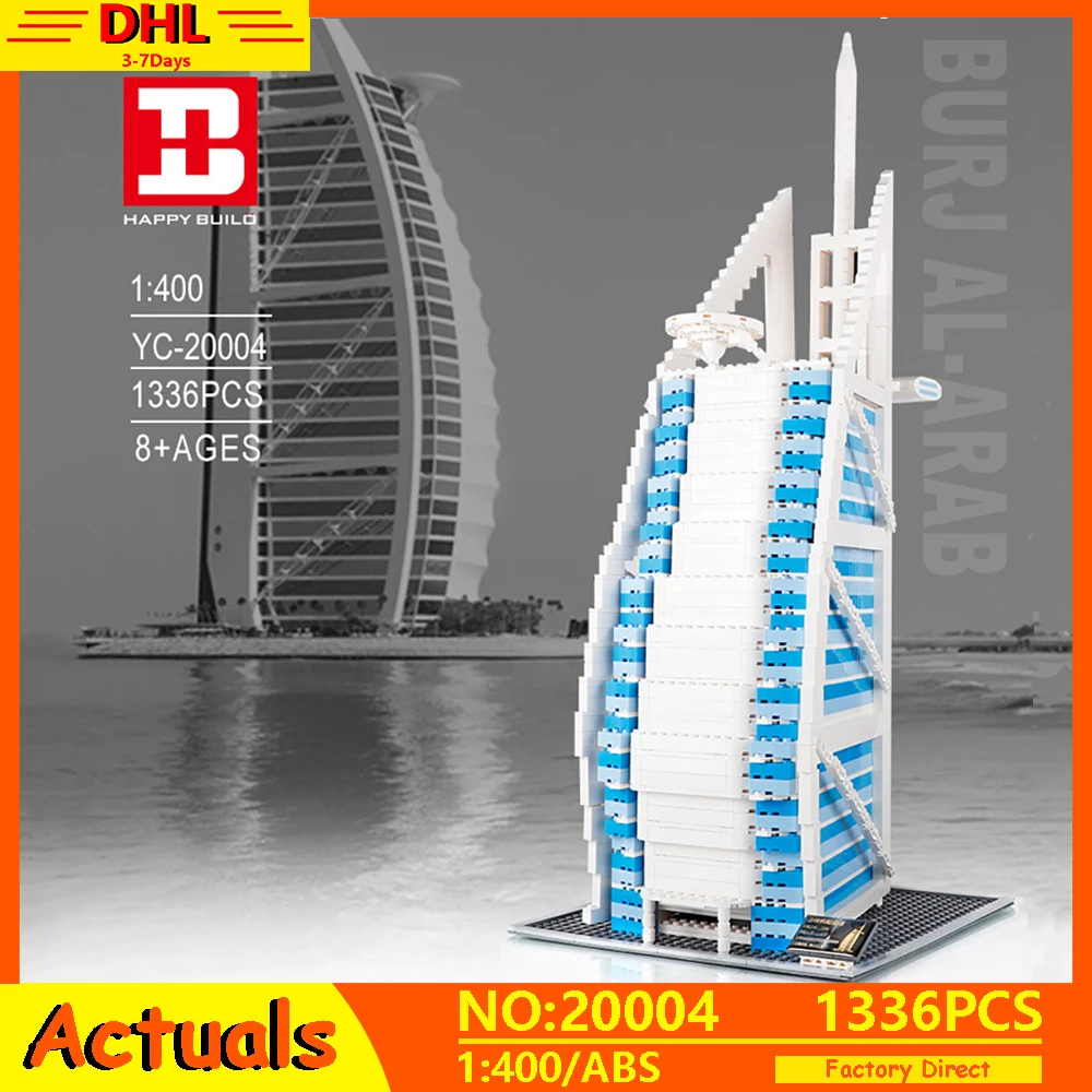 

Creative Street View Series 1:400 Big Ben London Dubai Burj Al Arab Hotel Model Building Blocks Bricks Toys Kids Christmas Gifts