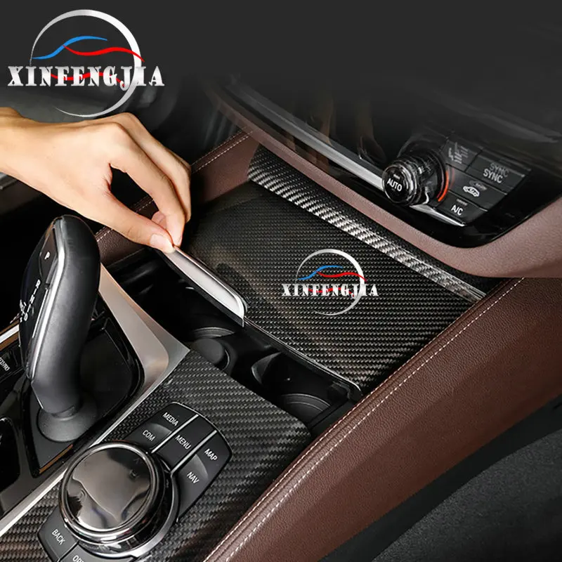 Подходит для BMW New 5 Series G30 G31- Настоящее углеродное волокно Центральная крышка переключения передач Панель управления крышка держатель чашки крышка отделка