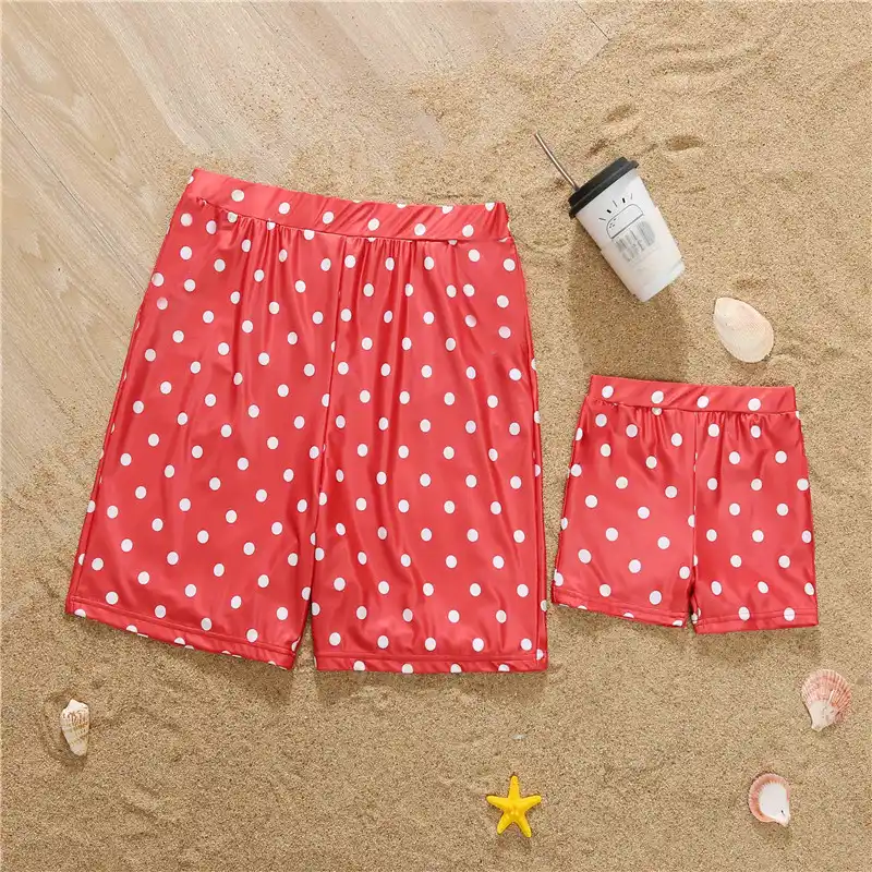 Famille Correspondant Point Rouge Maillots De Bain Femmes Enfants Garcon Bebe Fille Maillot De Bain Homme Short Maillot De Bain Maman Et Moi Vetements De Plage Aliexpress