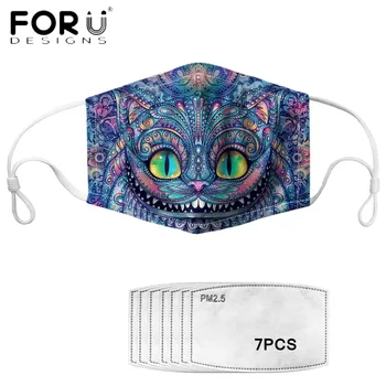 

FORUDESIGNS 2020 Funny Masks Art Mischievous Smile Face Mandala Pattern Face Mouth Cover With 7 Filters Washable Tapabocas