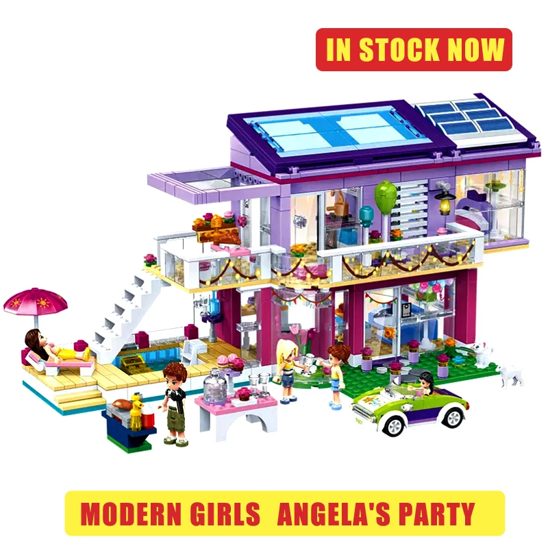 

Compatible Legoed Friends House for Girls Building Blocks GUDI 9607 City Princess Figures Blocks Bricks Girls Toy playmobiled
