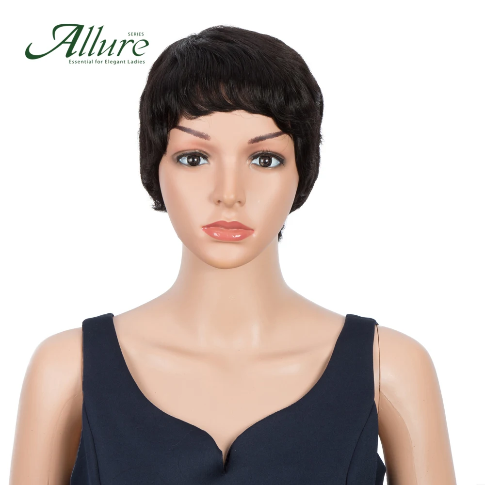 Парик Pixie Cut для черных женщин парик из натуральных коротких человеческих волос