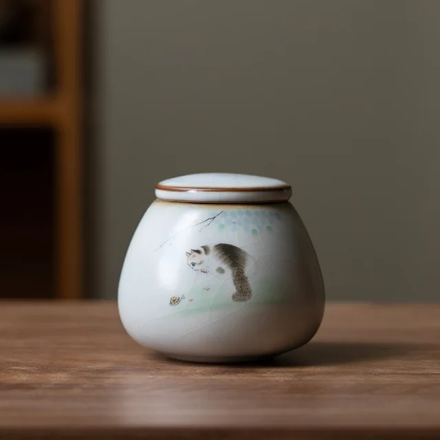 Ceramics Hamu Urn Lezárt Hamvasztási Temetkezési Kisállatok Kis Állatok Kedvtelésből Tartott Kutya Macska Emlékmű Megfelelő Otthoni Kandallók Temetkezése - Image 6