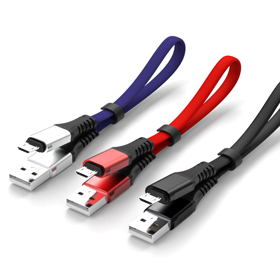 2.4A Быстрая зарядка портативный USB кабель type C Micro кабель нейлоновая оплетка type-C короткое USB зарядное устройство для samsung S9 S8 S7 0,3 м провод