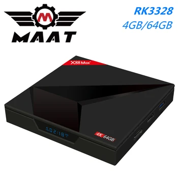 

MAAT 2019 Quad Core Android 9.0 TV Box 4GB Ram 64GB RK3328 Set Top Box 2.4G/5G Wifi BT 4.0 4K HD Smart Media Player X88 Max Plus