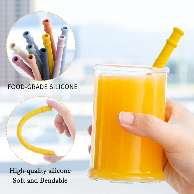 2022 Children's Silicone Spiral Straw Drinking Cup Straw Baby Easy To Clean Soft Silicone Customizable Logo Food Grade Silicone 5