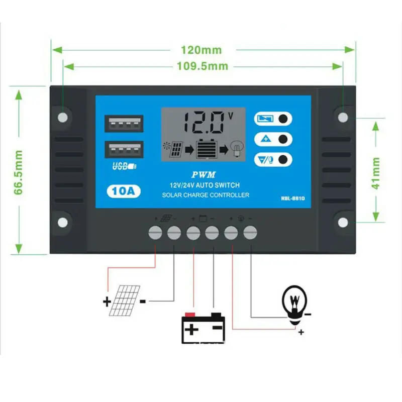 Солнечные Контроллеры 10A/20A/30A lcd MPPT солнечная панель регулятор заряда батареи двойной USB