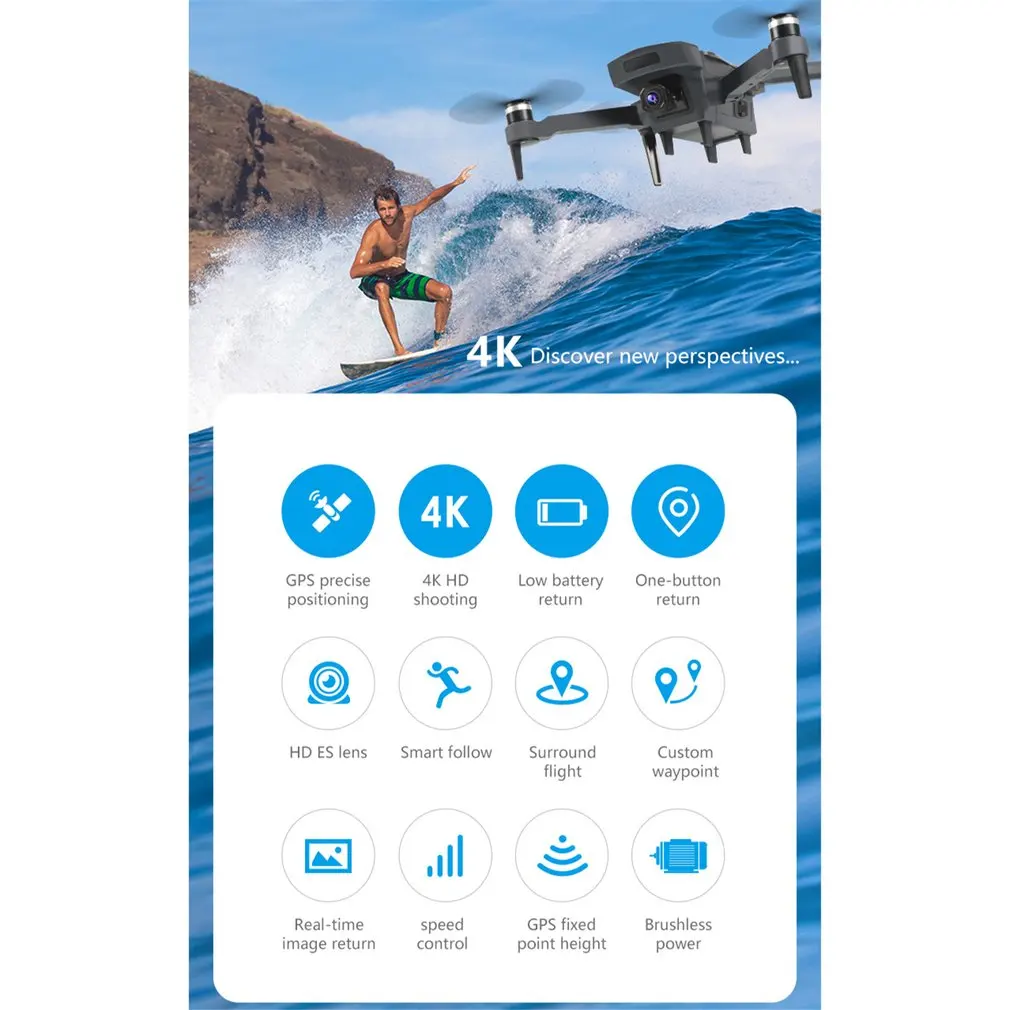 K20 Радиоуправляемый Дрон с камерой 4K ESC 5G gps WiFi FPV Бесщеточный 1800 м управляемый дистанционный складной Радиоуправляемый вертолет самолет игрушки