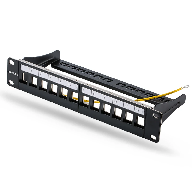 Painel de Remendo Vazio em Branco para Conectores Keystone Padrão Montagem em Rack Rede 10 12 Portas 1u - Imagem 6