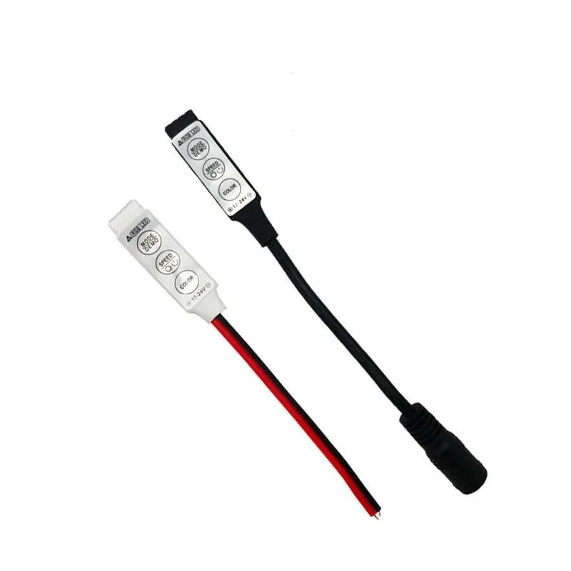 12 V-24 V Mini 3 ключа одинарный RGB Цвет светодиодный контроллер Яркость диммер для 2835 3528 5050 светодиодный полосы света