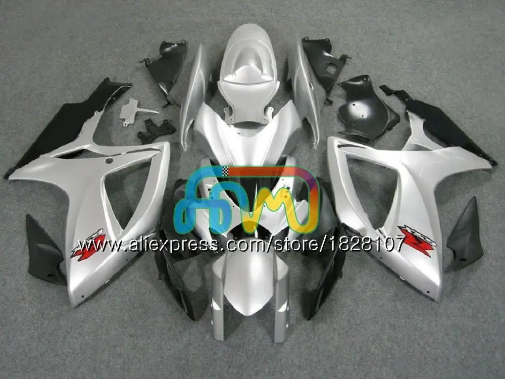 No. 28 Silvery Лидер продаж перламутровый синий+ майка K6 для SUZUKI GSXR 750 600 600CC 750CC GSX-R750 95BS. 1 GSXR750 GSXR-600 K6 GSXR600 06 07 2006 2007 обтекатели - Цвет: No. 28 Silvery