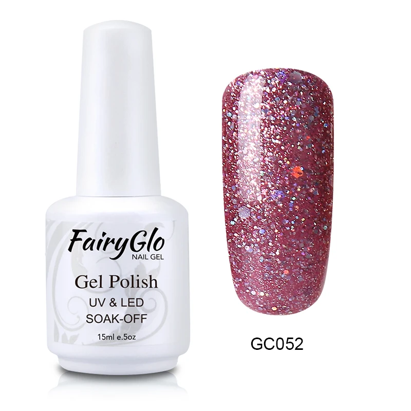 FairyGlo 15 мл Алмазный гель для ногтей с блестками лак замачиваемый гель лак Блестящий блестящий гель лак для ногтей Полупостоянный лак для ногтей - Цвет: 052