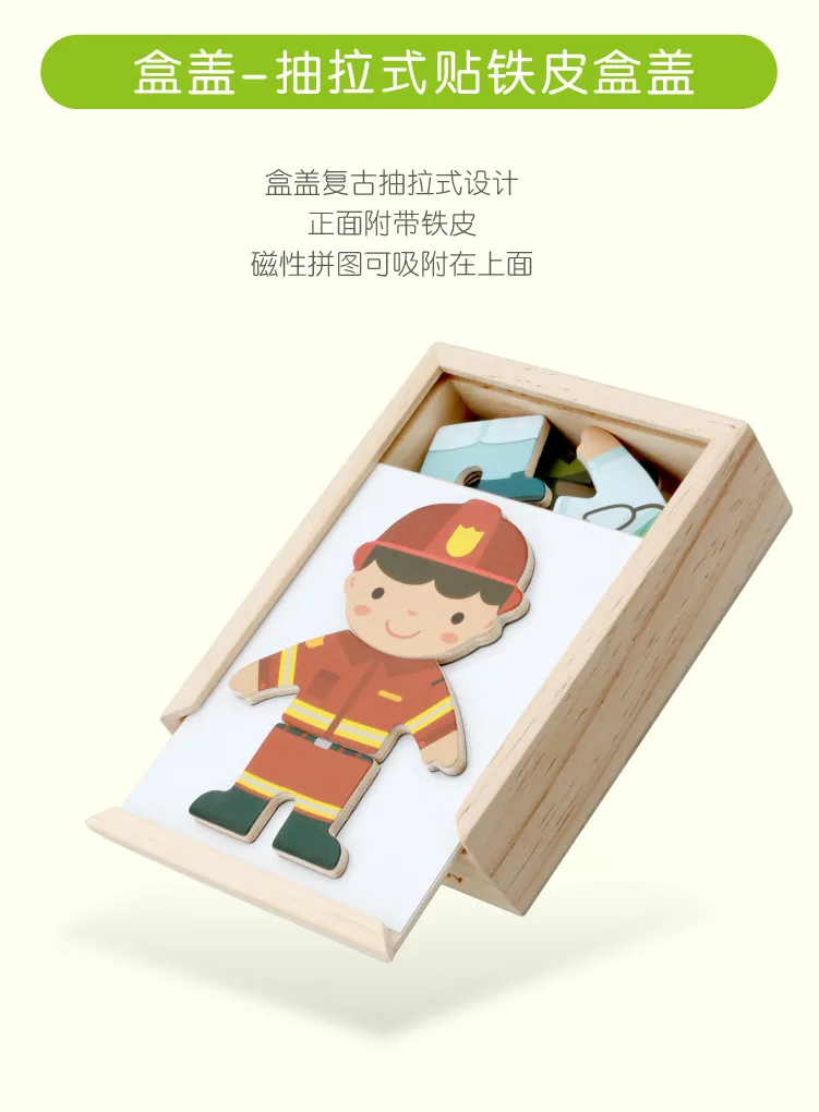 Goryeobaby медвежонок, одежда для переодевания, магнитный деревянный пазл, Детская обучающая стерео деревянная одежда, пазл
