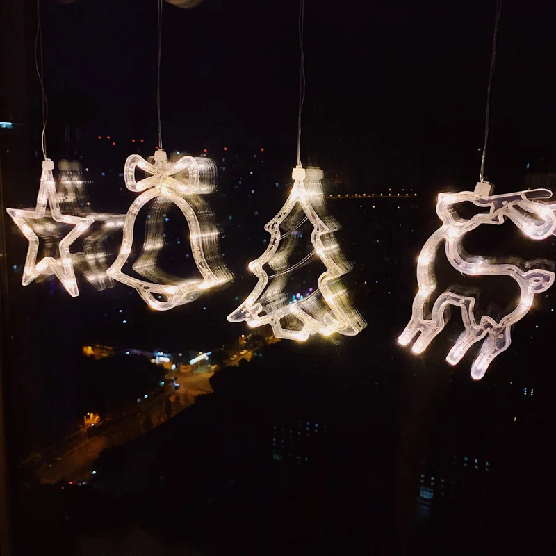 Led Рождество макет комнаты украшения огни праздничный присоска кулон