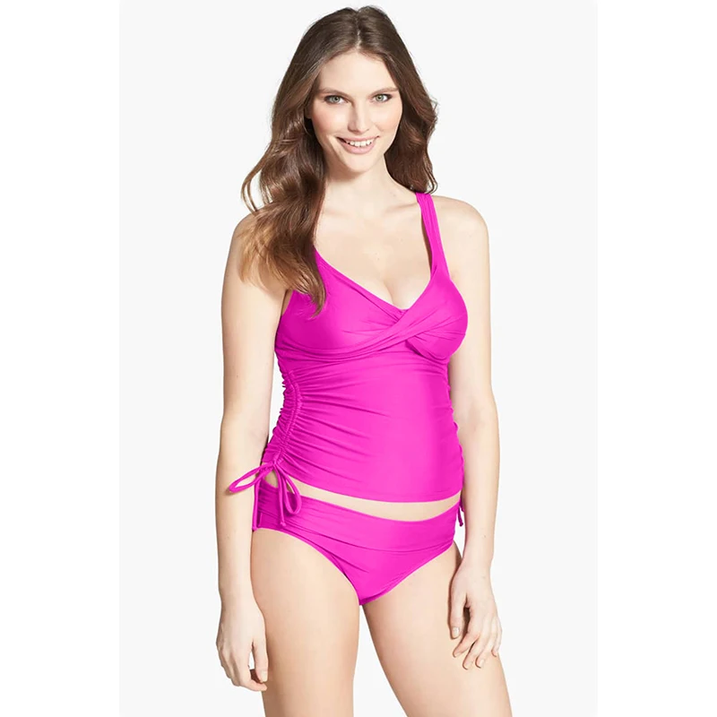 SEBOWEL, черный, с рюшами, танкини для беременных, купальник, Maillot De Bain Femme, для женщин, Stroje K Pielowe Damskie, размера плюс, купальники 2XL