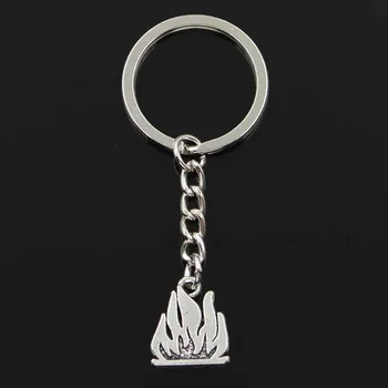 

Fashion Keychain 15x18mm Flames Fire Silver Color Pendants DIY Men Jewelry Car Key Chain Ring Holder Souvenir For Gift