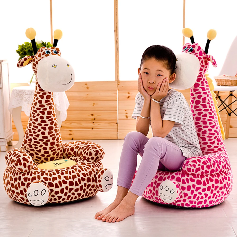 Funda de asiento de sofá con dibujo de jirafa para bebé, excelente artesanía, buena durabilidad, soporte para sentarse, funda para silla con relleno