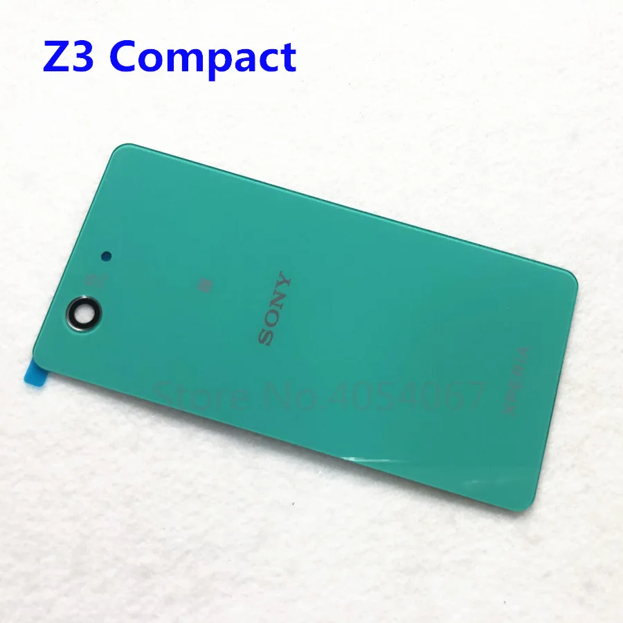 Z3 Compact green Задняя стеклянная Задняя панель для телефона батарея Дверь для Sony Xperia Z3 Compact mini D5803 D5833 M55W запасные части задняя дверь Чехол - Цвет: Z3 Compact green