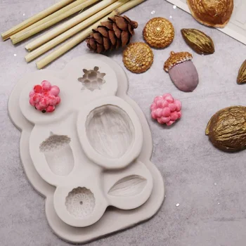 

Reusable Nuts Berries Silicone Mold DIY Baking Birthday Cupcake Fondant Cake Decorating Tools Candy Chocolate Gumpaste Moulds
