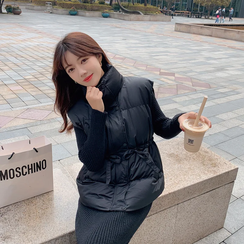 

Cotton Jacket Vest Ins Korean Warm Rope Loose Cotton Jacket Vest Commuter Light Women's Clothing Autumn Winter New Fashion