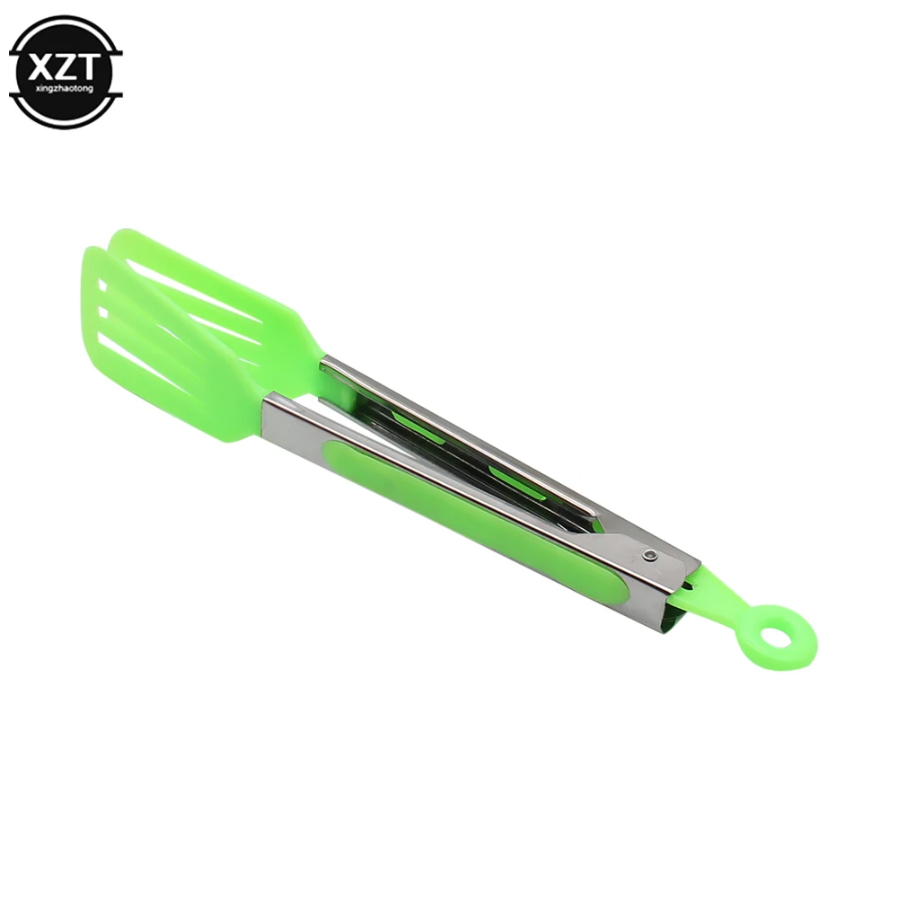 1Pc Nylon Food Tong Stainless Steel Kitchen Tongs Silicone Non-slip Cooking Clip Clamp BBQ Salad Tools Grill Kitchen Accessories food tongs