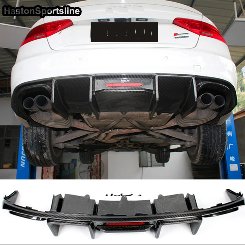 

S5 S-Line B8.5 K Style Real Carbon Fiber Rear Diffuser Spoiler for Audi S5 Sline Sport Bumper Only 2013-2016 Car Accessories