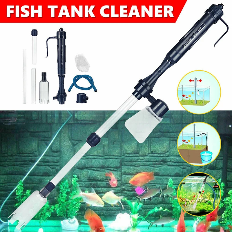 Aquarium Water Pump Electric Syphon Operated Fish Tank Sand Washer