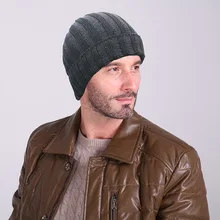 Two-color striped wool cap Winter men's and women's outdoor warm knit cap pullover cap ski cap019