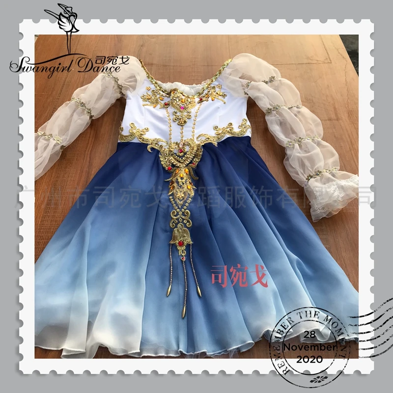 Adult La Bayadère Ballet Costume Girls Professional Competition Ballet Stage Tutu Dress Chiffon Dance Costume BT4018