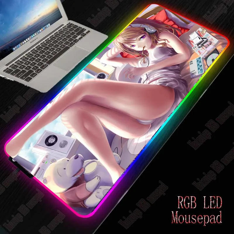 XGZ аниме девочка игровая Мышь пусковая площадка компьютерная Pad RGB подсветкой МОЗ