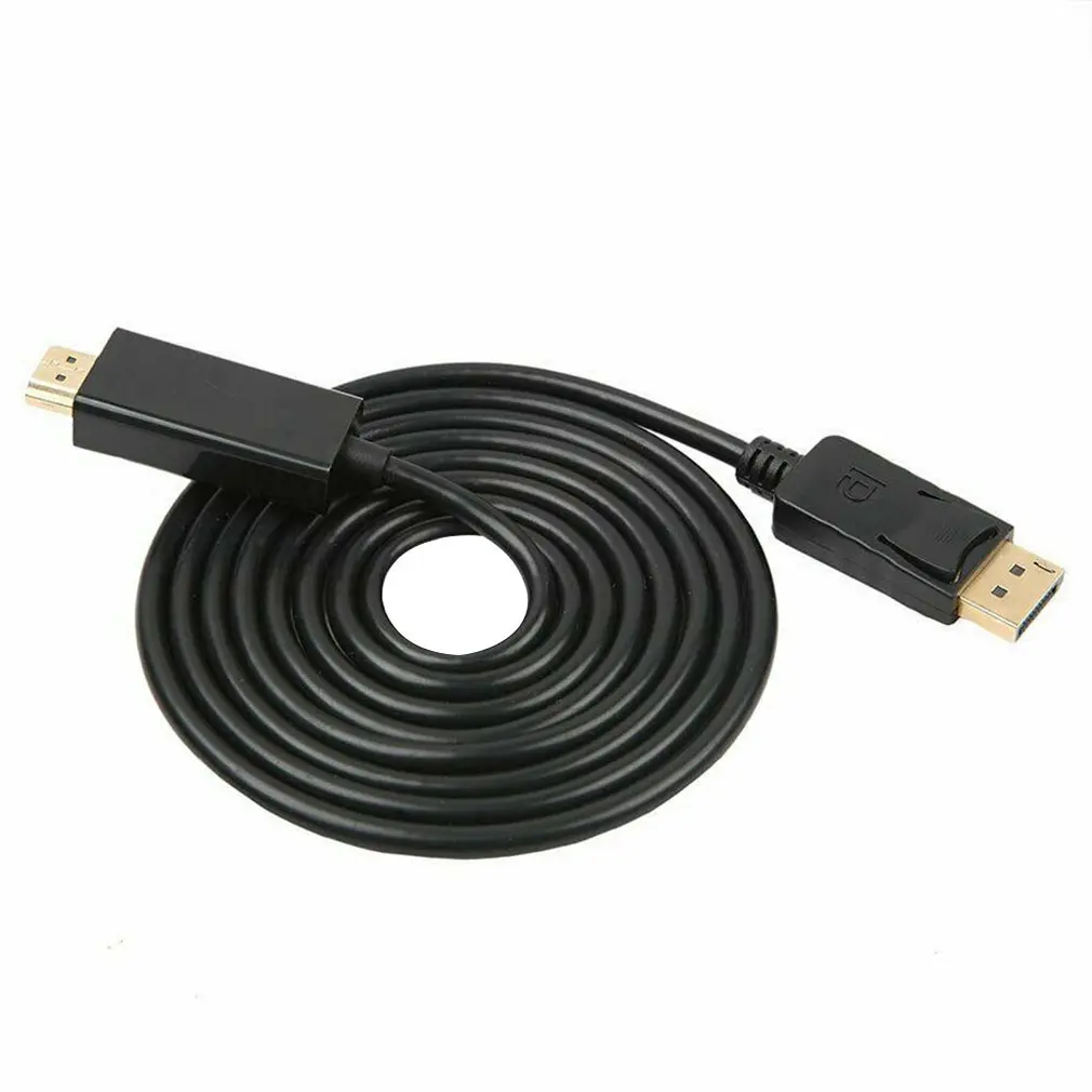 1.8 Meters 6FT Super Long Display Port DisplayPort DP to HDMI-Compatible Cable Cord Wire Adapter Gold Plated Black |