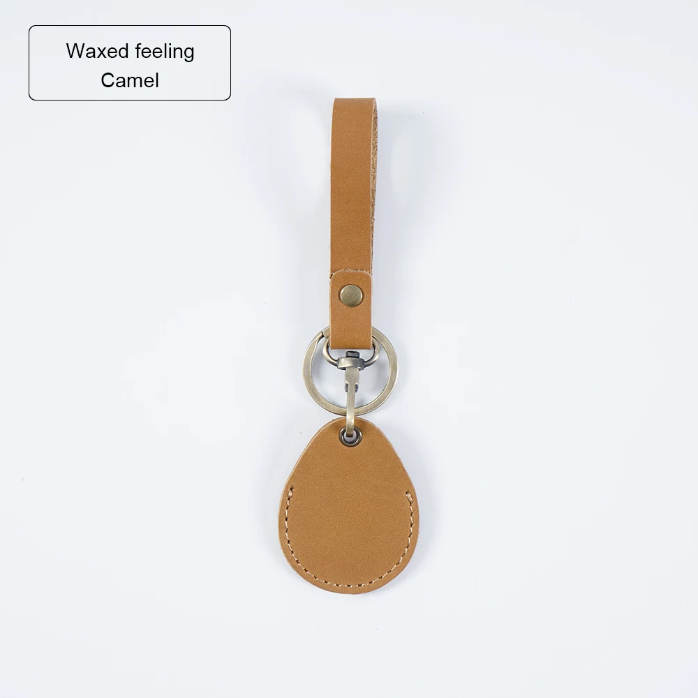 Waxed feeling Camel Высокое качество, натуральная кожа, ключница, ключ, доступ, вход, защита для карт, портативный, маленький подарок для мужчин и женщин - Цвет: Waxed feeling Camel