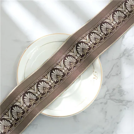 QGVLish 10M/Lot 6cm Wide Jacquard Ribbon Belt DIY Sewing Sofa Costumes Curtain Trims Embroidery Lace Trim Material Home Decor - Цвет: A