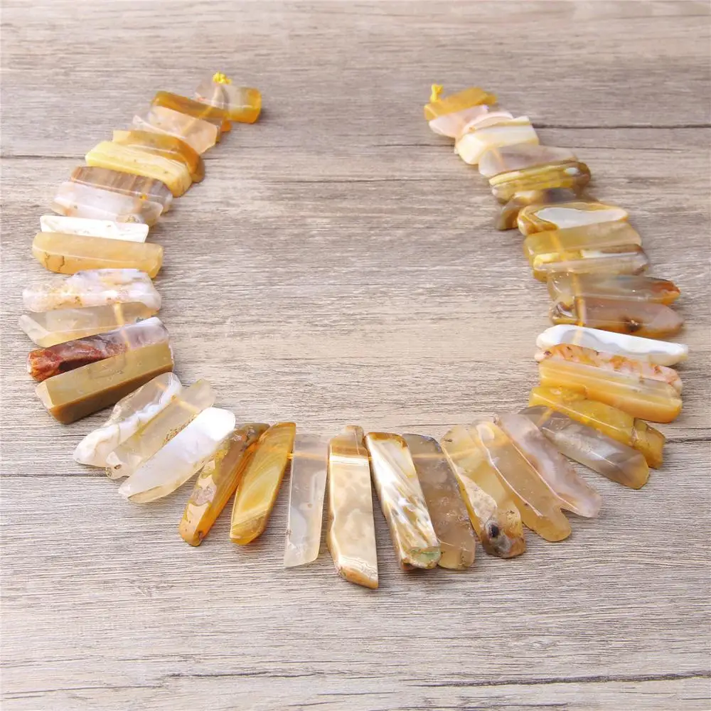 

Crazy agates Crystals Quartz Points Graduated Tusk Top Drilled Beads Pendants Fashion Jewelry For DIY Crown jewelry making gifts