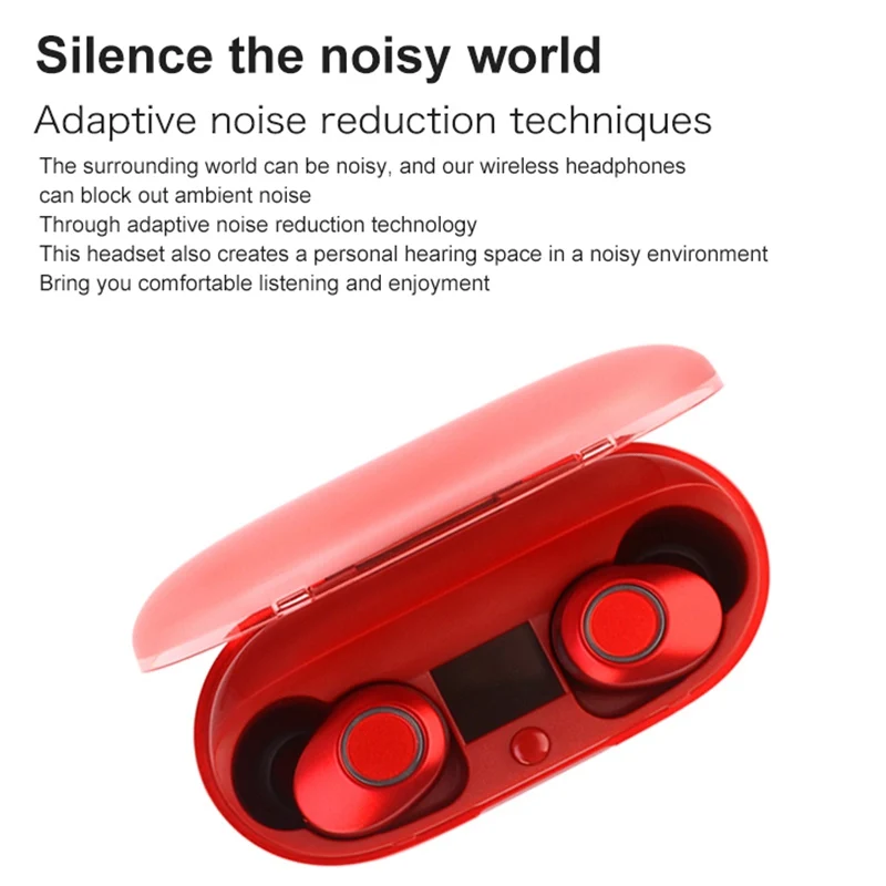 red Наушники VTIN TOP Bluetooth 5,0, беспроводные наушники, мини hifi стереогарнитура, встроенный микрофон и шумоподавление TWS для iPhone - Цвет: red