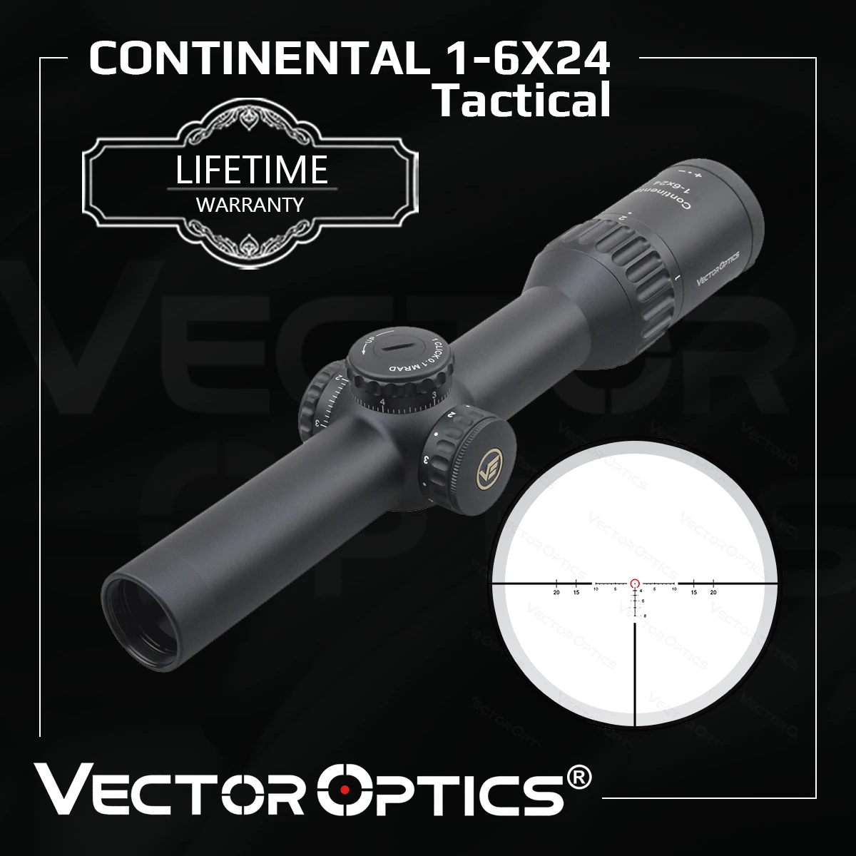 Тактический Оптический прицел Vector Optics Continental 1-6x24 LPVO небольшое искажение