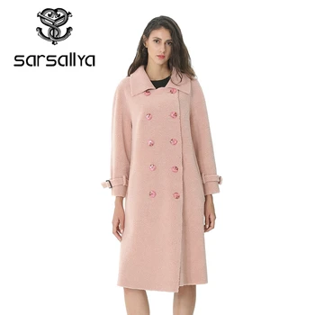 

Plus Size Winter Fur Collar Wool Coats Pocket Bodycon Korean Style Fashion Ladies Elegant Coat 2019