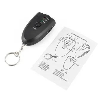 

Breathable alcohol detector portable alcohol tester keychain with LED function practical durable alcohol detector