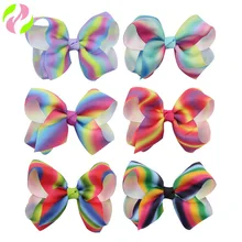 Европа и Америка, AliExpress, Amazon, радуга, 4 дюйма, бант, JOJO, аксессуары для волос, заколки, детские заколки для волос, Wish