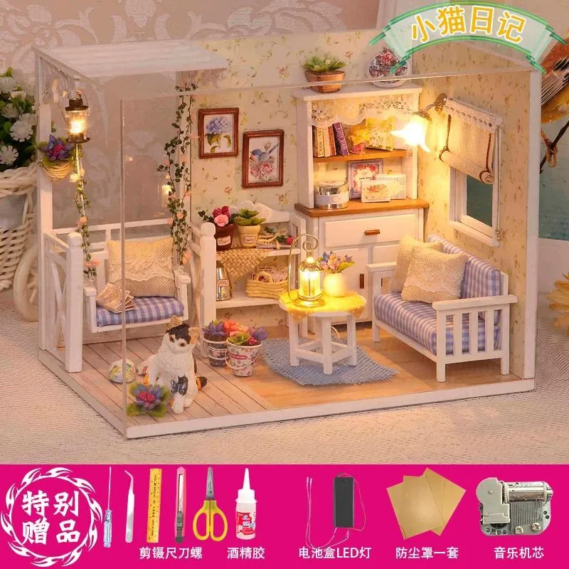Большие дети подходят для девочек в возрасте 7-8 лет, играющие в игрушечную каюту для молодых студентов, комната для девочек розового цвета