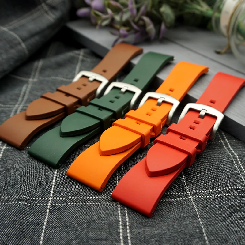 Fluoro Rubber Watch Strap Rubber Replacement Watch 24mm Fkm Watch Strap High Aliexpress