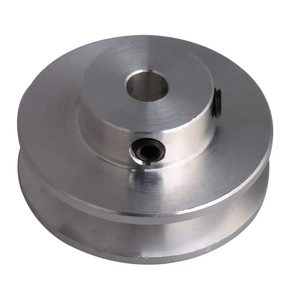 YJZZ 31x15 ilver Aluminum Alloy Single Groove 5MM 6MM 7MM Fixed Bore Pulley for Motor Shaft 3-5MM PU Round Belt Bore Diameter : 5MM 