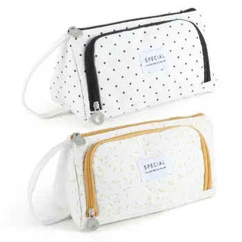 

Simple Canvas Candy Colored Large Capacity Stationery Bag Cosmetic Package
