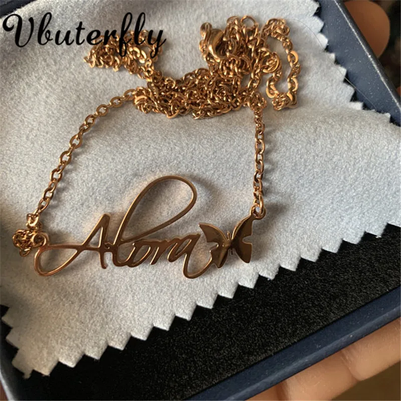 

Personalized Name Tag Necklace Dainty Monogram Jewelry for Bridesmaids & Girls Valentines Day XY Stainless Steel Choker HJ3=38FH