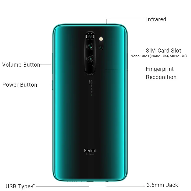  Global Version Xiaomi Redmi Note 8 Pro 6GB RAM 64GB ROM 64MP Quad Rear Camera Smartphone MTK Helio  - 4000203325914