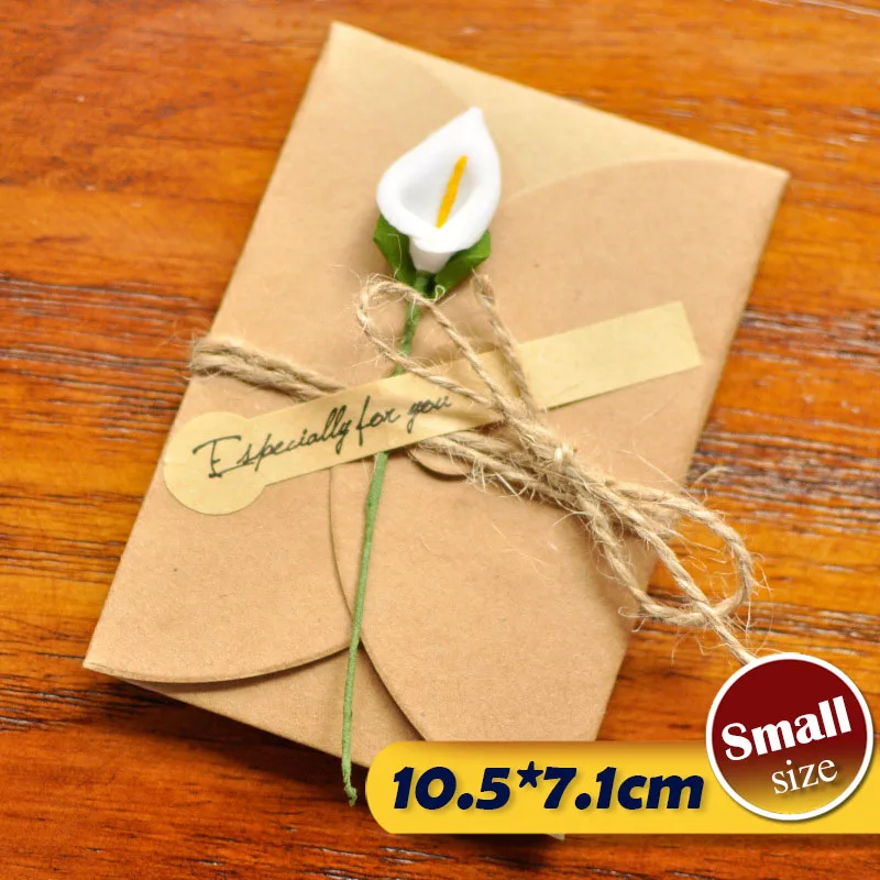Small-c1-12pcs 12 шт Свадебные цветы пригласительные карты Крафт-бумага конверт высушенный цветок карман приглашения для вечеринки и свадебный подарок - Цвет: Small-c1-12pcs