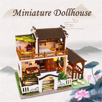 

Furniture Ancient Town Flower Room Decorate Craft Toy DIY Miniature Doll house Funny Educational Toys Giocattoli per bambini#3