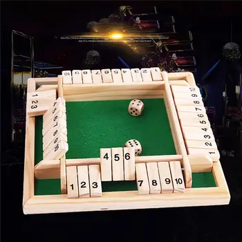 

Wooden Traditional Shut Box Number Drinking Dice Board Game Toy Club Party Props