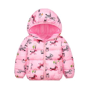 

2020 Autumn Winter Clothing New Girls Bear Hooded Cotton Coat Boys Giraffe Cotton Jacket Children's Animal Out Clothes 0-6 Years