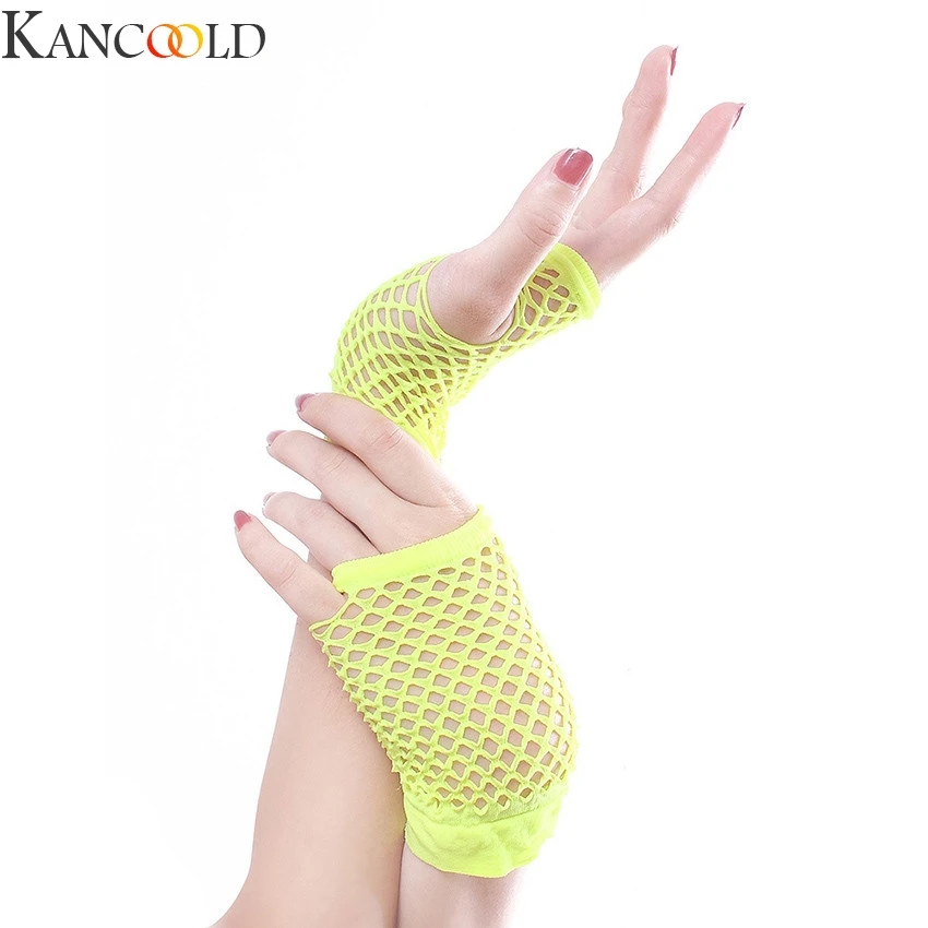 KANCOOLD, панк, готика, Женский танцевальный костюм, кружевные сетчатые перчатки без пальцев, сексуальные Нарядные Кружевные Перчатки, солнцезащитные короткие перчатки